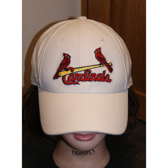 St Louis Cardinals White Nike DRI-FIT OSFA Stretch Fitted Hat Cap Swoosh - Picture 1 of 7